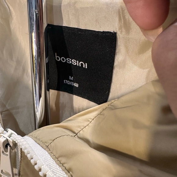 Bossini Two-Tone Tan and Navy Men's Windbreaker Rain Jacket Preppy Zippered - Picture 3 of 6